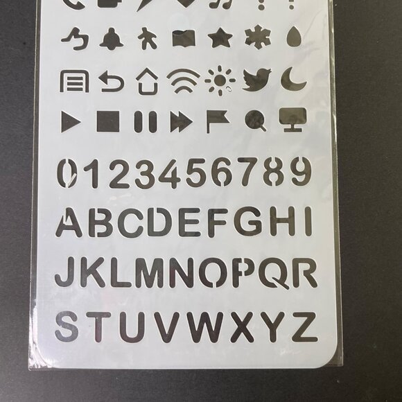 Reusable Art Planner Stencil Activity Play Buttons Alphabets Numbers u Mixed Med - Picture 3 of 3